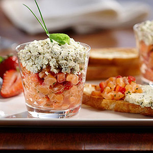 Salmon, Strawberry, and Boursin Cheese with Boursin Basil & Chive Cheese