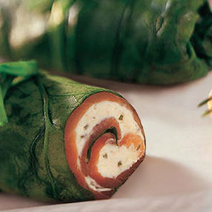 Spinach and Salmon Rolls with Boursin Garlic & Fine Herbs Cheese
