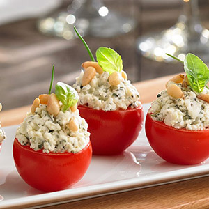 Stuffed Cherry Tomatoes with Boursin Basil & Chive Cheese